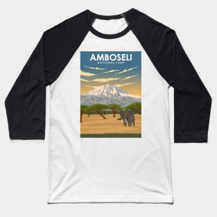 Amboseli National Park Africa Travel Poster Baseball T-Shirt